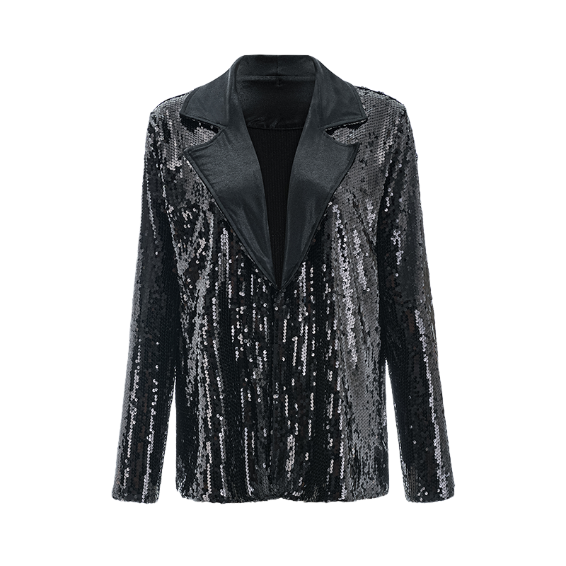 Enchanta Mia Women Modern Jazz Dance Sequin Jacket. Long Sleeve Jazz Coat for Dance Costume