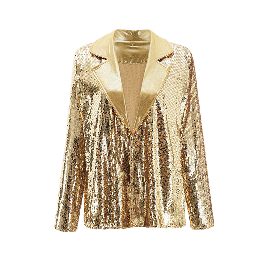 Enchanta Mia Women Modern Jazz Dance Sequin Jacket. Long Sleeve Jazz Coat for Dance Costume