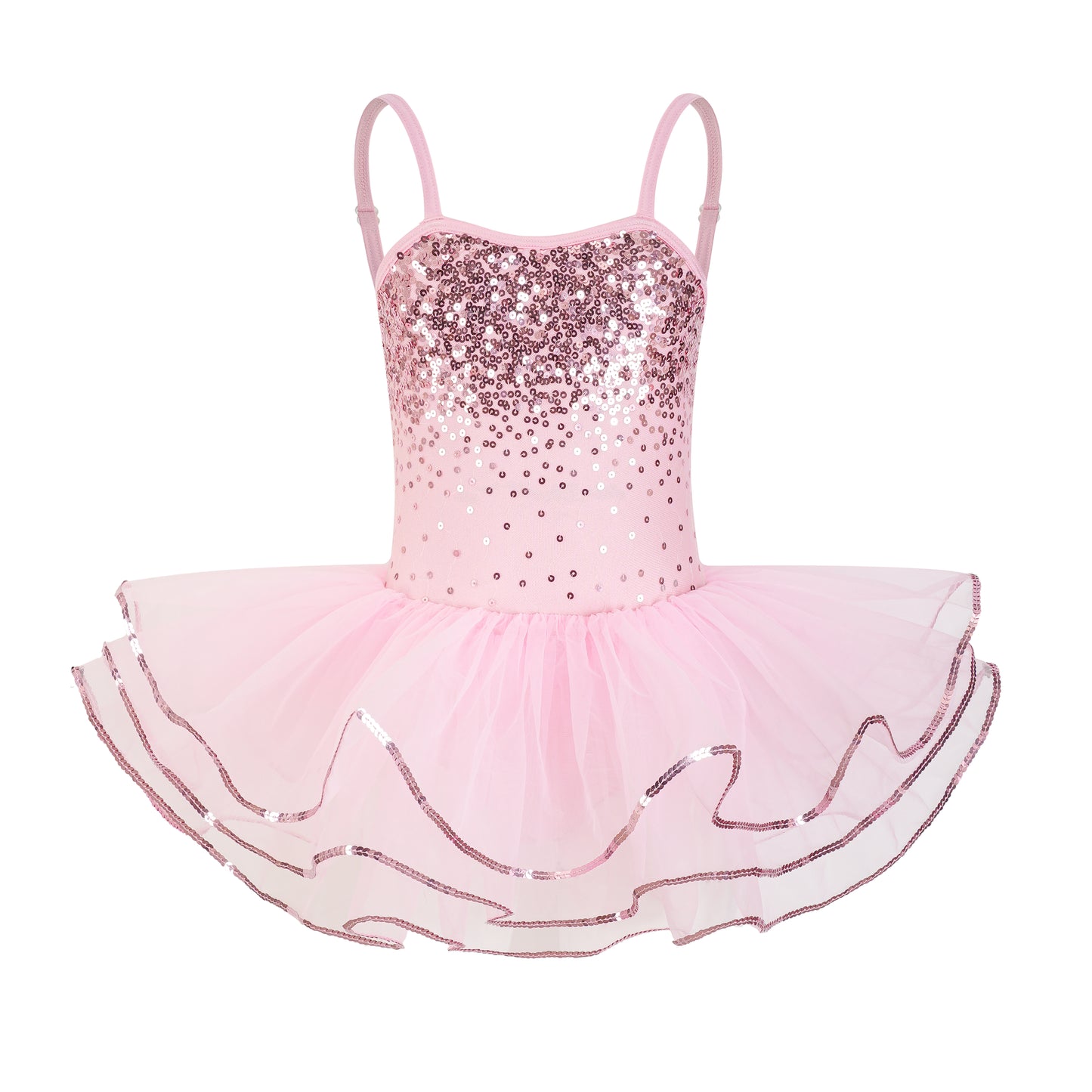 Enchanta Olivia Girls Sequin Leotard Dress Costumes. Ballet Leotards Tutu Dress Ballerina Outfit Dance Costume for Kids